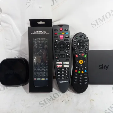 BOX OF APPROXIMATELY 15 ASSORTED ITEMS TO INCLUDE - VIRGIN MEDIA TV REMOTE - NOW TV BOX - SKY BOX ECT