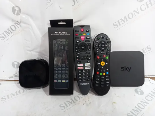 BOX OF APPROXIMATELY 15 ASSORTED ITEMS TO INCLUDE - VIRGIN MEDIA TV REMOTE - NOW TV BOX - SKY BOX ECT