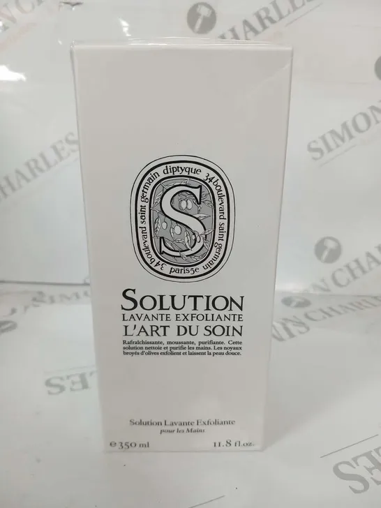 BOXED AND SEALED DIPTYQUE SOLUTION LAVANTE EXFOLIANTE L'ART DU SOIN POUR LES MAINS 350ML