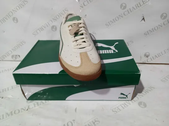 BOXED PAIR OF PUMA VLADO STENZEL PL SHOES IN CREAM/GREEN UK SIZE 11