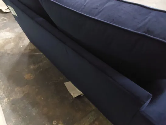 DESIGNER METAL ACTION SOFA BED PLUSH BLUE FABRIC 