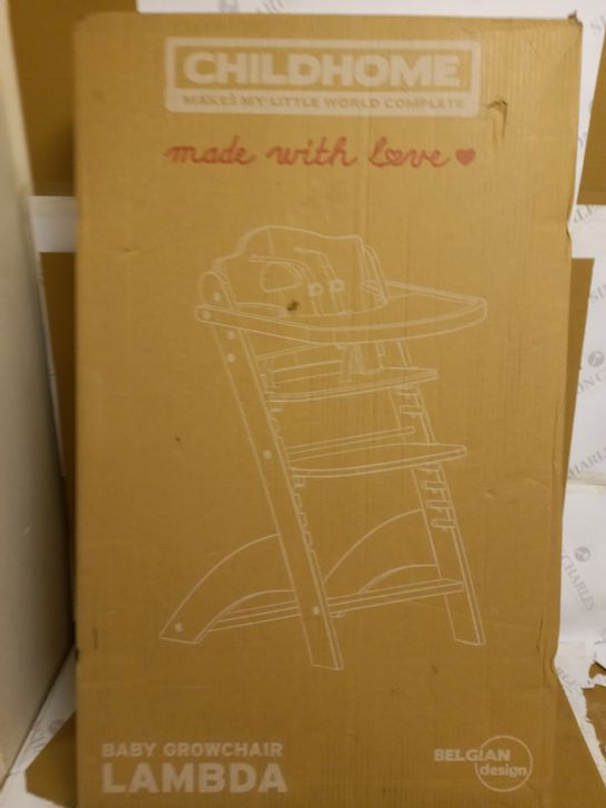 LAMBDA 3 STONE GREY HIGHCHAIR AND TRAY COVE RRP £139.99
