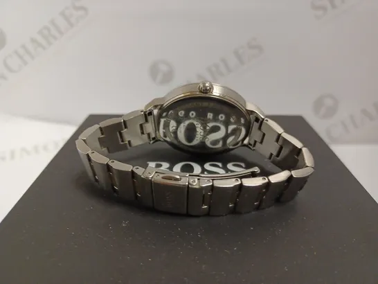 HUGO BOSS SILVER WATCH WITH GOLD EFFECT FACE AND BRACELET STRAP