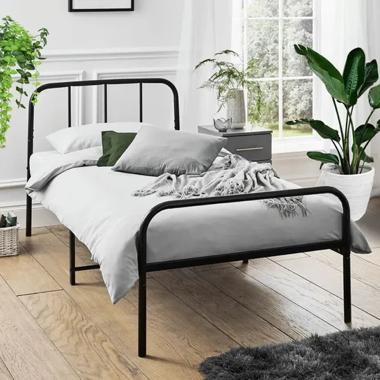 BOXED STEPHANIE SINGLE BED FRAME, BLACK (1 BOX)