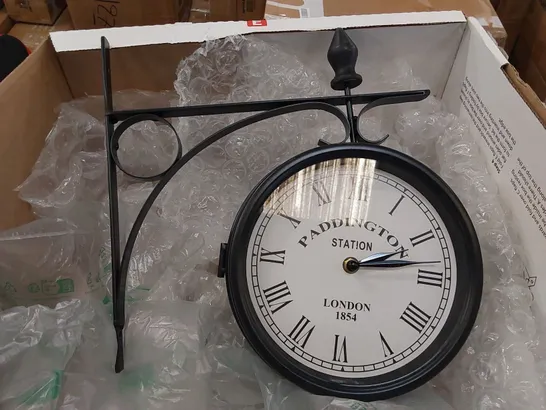 BOXED PADDINGTON STATION MOUNTED CLOCK - MISSING FITTINGS (1 BOX)