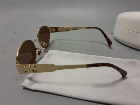 CELINE GOLD FRAMED GLASSES IN CASE