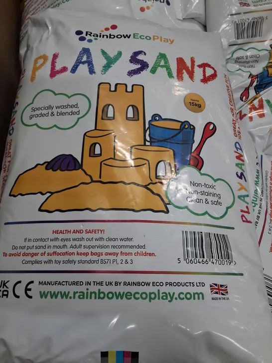 PALLET OF 15KG BAGS OF RAINBOW ECO PLAY SAND