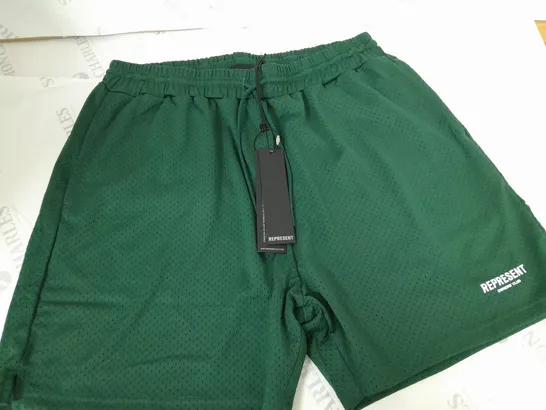 REPRESENT OWNERS CLUB MESH SHORTS IN GREEN - XL