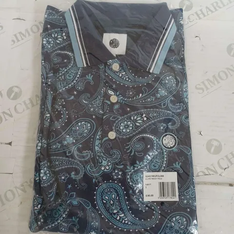 SEALED PRETTY GREEN EXLIPSE PAISLEY POLO SHIRT - SMALL