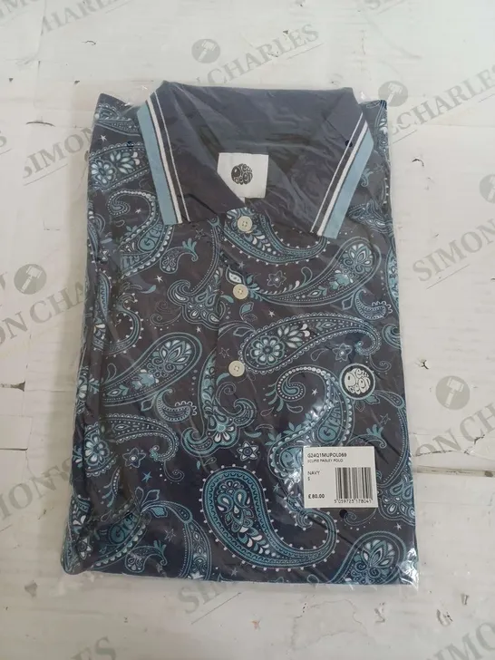 SEALED PRETTY GREEN EXLIPSE PAISLEY POLO SHIRT - SMALL