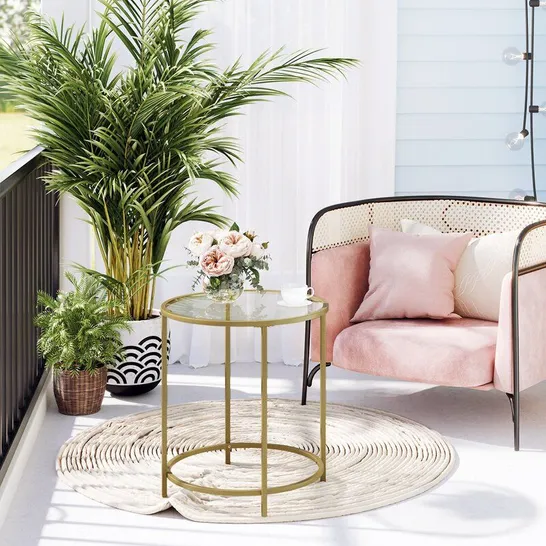 BOXED ELECTRA GOLD SIDE TABLE 