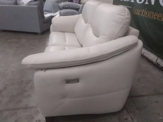 QUALITY BRITISH DESIGNER G PLAN JACKSON 3 SEATER ELECTRIC RECLINER DBL SOFA - CAPRI STONE LEATHER 