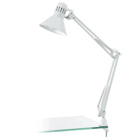 BOXED BONETA 73CM CLIP ON TABLE LAMP COLOUR: GLOSSY WHITE