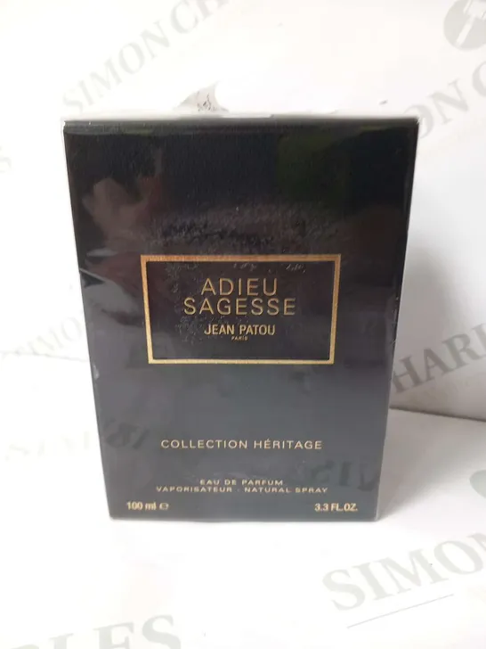 BOXED AND SEALED ADIEU SAGESSE JEAN PATOU COLLECTION HERITAGE EAU DE PARFUM 100ML