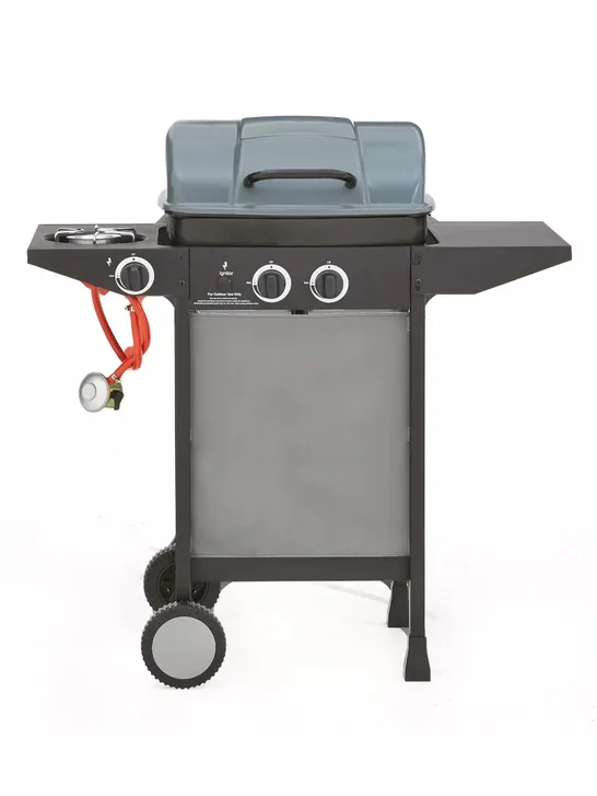 2 GAS BURNING BBQ WITH SIDE BURNER