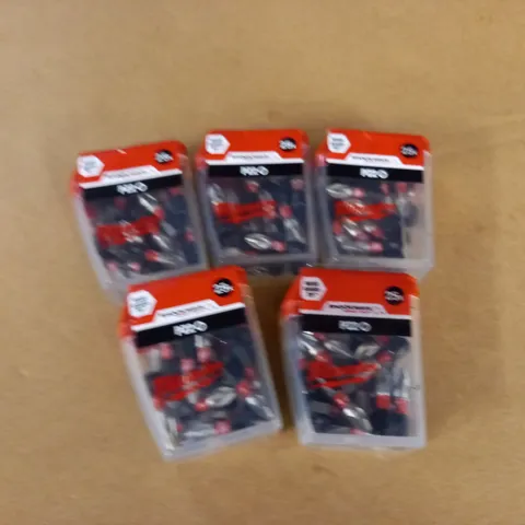 LOT OF 5 MILWAUKEE 25X PZ2 DRILL BIT SETS