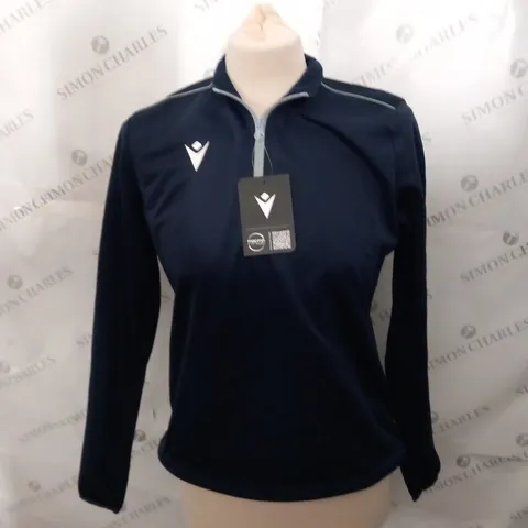 BAGGED MACRON HAVEL 1/4 ZIP TOP NAVY SIZE XS