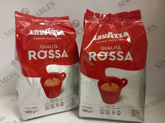 BOX OF 2 X 1000G LAVAZZA COFFEE QUALITA ROSSA BEANS 