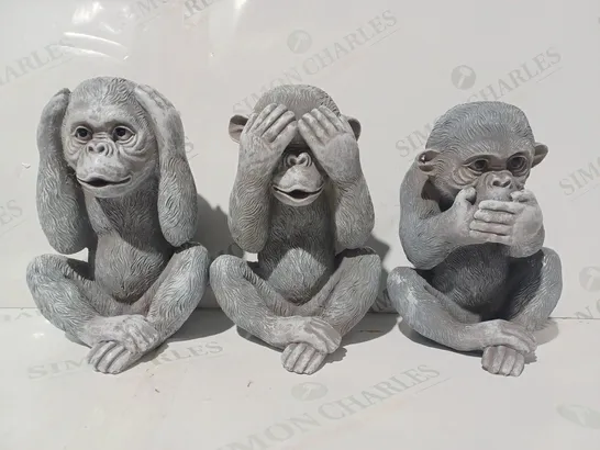 BOXED HOMEHUT DECORATIVE SPEAK NO EVIL, HEAR NO EVIL, SEE NO EVIL MONKEY ORNAMENT SET