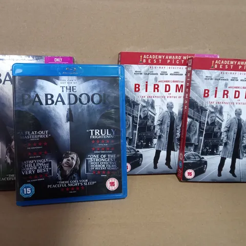 LOT OF APPROXIMATELY 24 THE BABADOOK/BIRDMAN BLU-RAYS