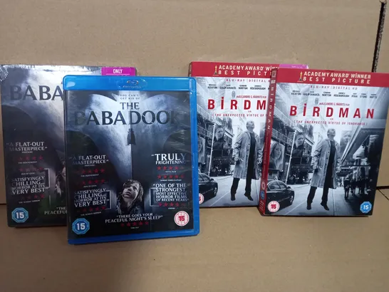 LOT OF APPROXIMATELY 24 THE BABADOOK/BIRDMAN BLU-RAYS