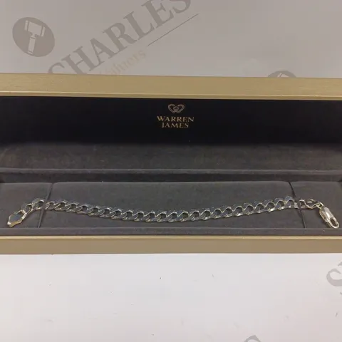 BOXED WARREN JAMES STERLING SILVER BRACELET. 