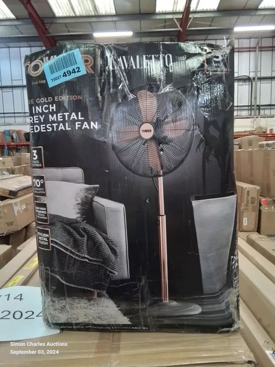 BOXED TOWER 16INCH METAL PEDESTAL FAN