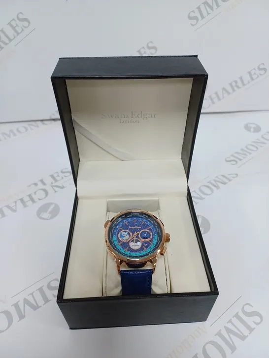 SWAN & EDGAR WELKIN AUTOMATIC CELESTIAL ROSE BLUE WATER RESISTANT 3ATM