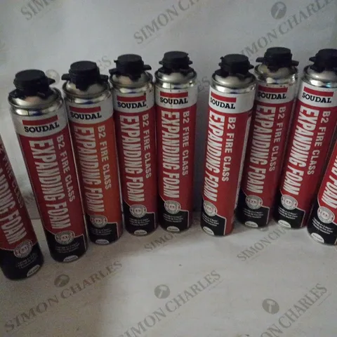 LOT OF NINE SOUDAL B2 FIRE GLASS EXPANDING FOAM