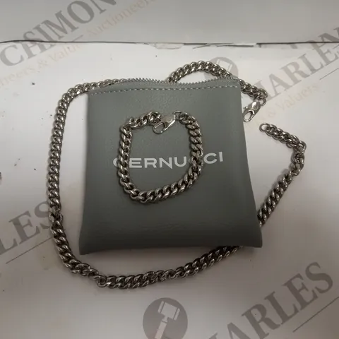 CERNUCCI SILVER EFFECT CHAIN NECKLACE WITH BRACELET SET