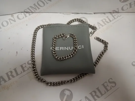 CERNUCCI SILVER EFFECT CHAIN NECKLACE WITH BRACELET SET