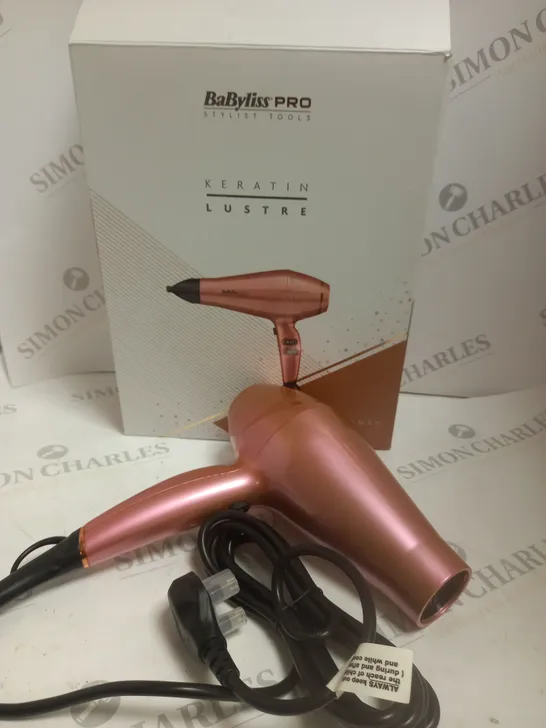 BABYLISS PRO KERATIN LUSTRE HAIRDRYER IN PINK BLUSH