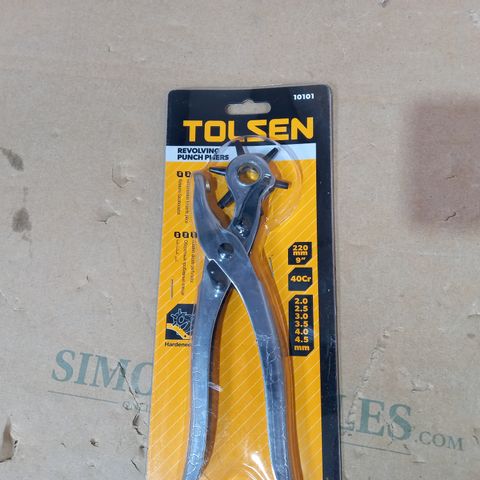 BOXED AND SEALED TOLSEN REVOLVING PUNCH PLIERS 220MM