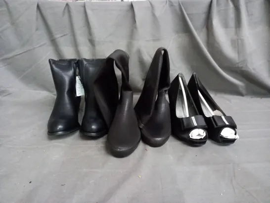 APPROXIMATELY 10 PAIRS OF ASSORTED WOMEN SHOES IN VARIOUS STYLES AND SIZES 