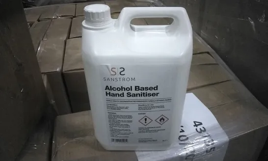 PALLET OF APPROXIMATELY 63 BOXES OF 2X 5L HAND SANITISER ETHANOL BASED 