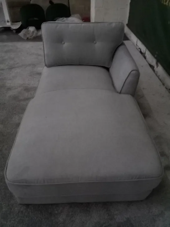 QUALITY HARLOW CORNER CHAISE SOFA - PLUSH DOVE GREY FABRIC (CHAISE ONLY)