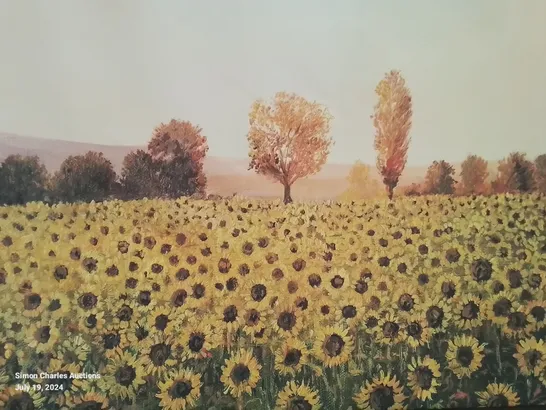 NOTHING BUT SUNFLOWERS  - WRAPPED CANVAS ART PRINT