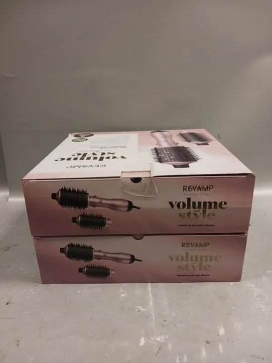 2 X BOXED REVAMP VOLUME & STYLE 1200W BLOW DRY BRUSHES	