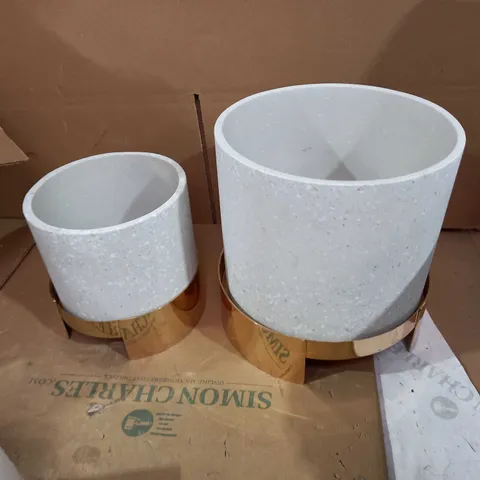 K BY KELLY HOPPEN SET OF PLANTERS GOLD