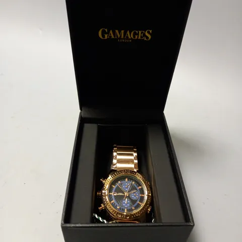 BOXED GAMAGES SPORTS PACER ROSE GOLD WATCH 