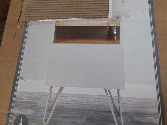 BOXED DESIGNER PENELOPE BEDSIDE CABINET DOVE GREY H52 W40 D34cm