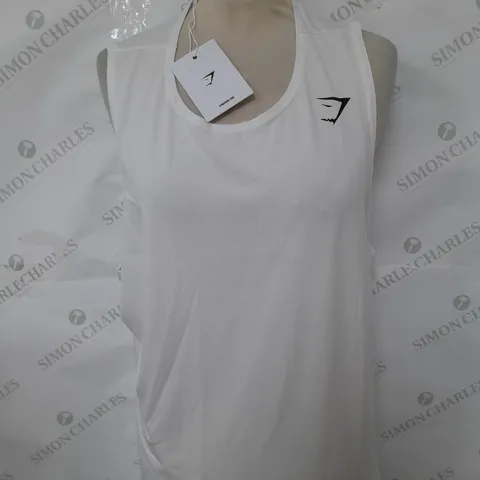 GYMSHARK WHITE TANK TOP SIZE LARGE