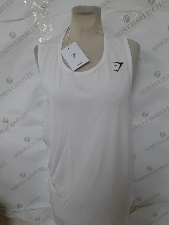 GYMSHARK WHITE TANK TOP SIZE LARGE