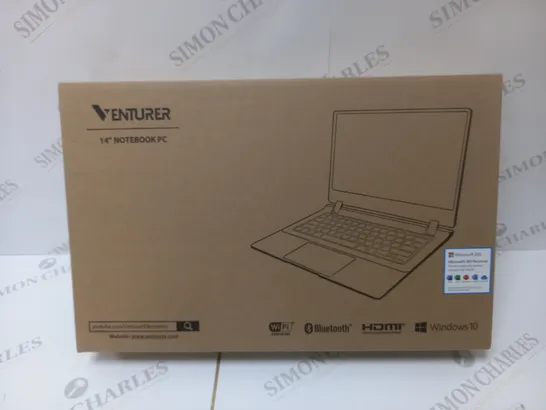 BRAND NEW BOXED VENTURER EUROPA 14 PLUS 14" FULL HD LAPTOP INTEL 2.6GHZ 64GB SSD 4GB RAM - BLACK