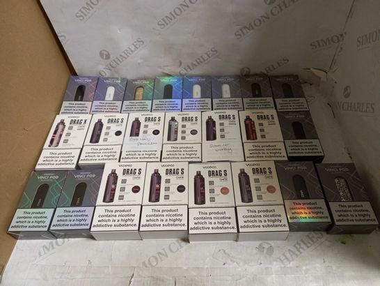 LOT OF APPROXIMATELY 20 E-CIGARATTES TO INCLUDE VOOPOO DRAG X, VOOPOO DRAG S ETC.