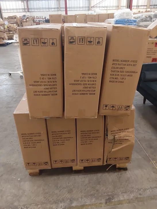 PALLET OF ASSORTED BOXED BRAND NEW INCOMPLETE GARDEN AND PATIO FURNITURE SETS 