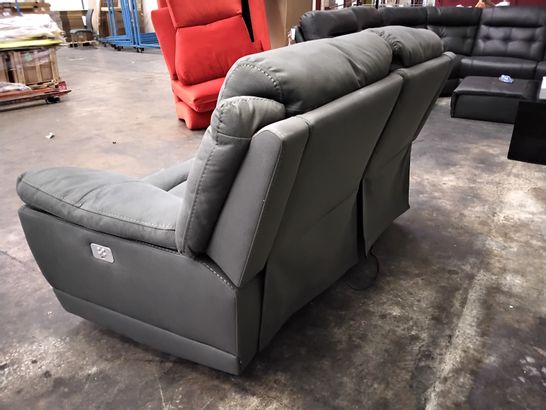 QUALITY GREY FABRIC 2 SEATER POWER RECLINER SOFA 