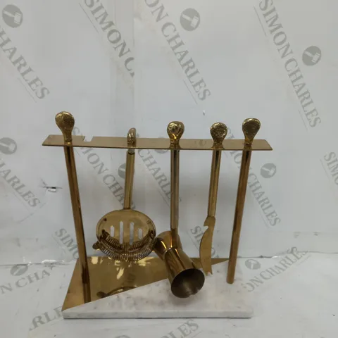 GOLD TONED STAINLESS STEEL BAR TOOLS 