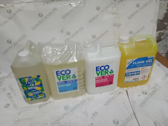 4 ASSORTED LIQUID PRODUCTS TO INCLUDE WASHING UP LIQUID, LAUNDRY DETERGENT, FABRIC SOFTENER, FLOOR GEL - COLLECTION ONLY 