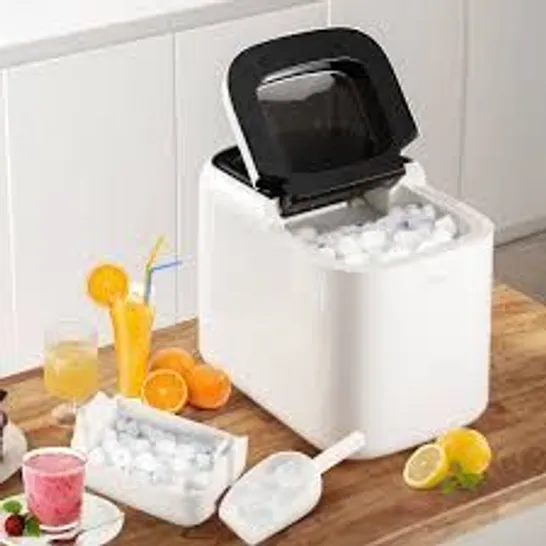 BOXED COSTWAY 15KG/ 24H PORTABLE ELECTRIC COUNTERTOP ICE CUBE MAKER WITH AUTO CLEAN FUNCTION - WHITE